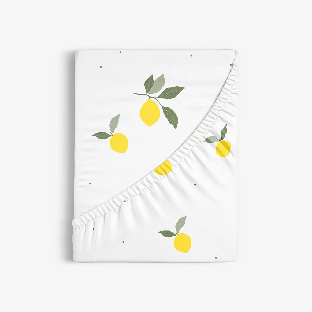 Goldea pamut gumis lepedő - citromok 140 x 200 cm