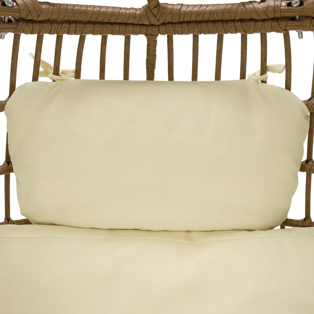 Rattan fotel, természetes/fekete/bézs, KARMEN