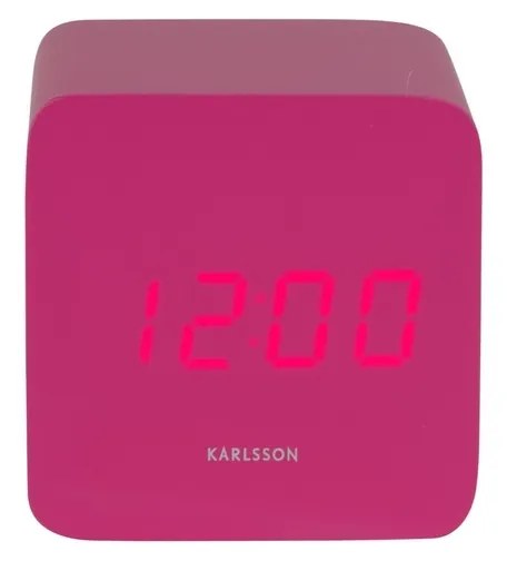 Karlsson 5982BP design LED óra ébresztővel,rózsaszín, 7 cm
