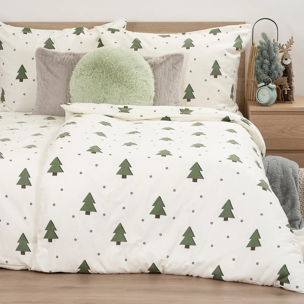 4Home Little Trees flanel ágyneműhuzat, 140 x 200 cm, 70 x 90 cm