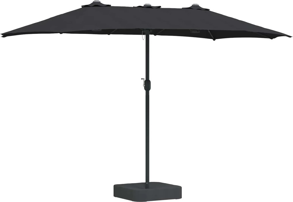 vidaXL Kerti napernyő Fekete 385 x 209 x 244 cm Poliészter