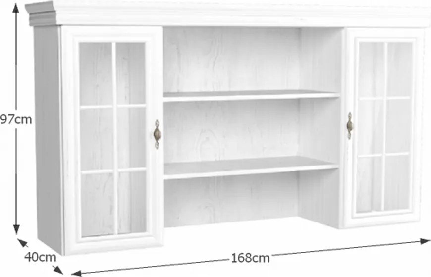 Vitrines szekrény, fali, sosna andersen, KORA KN5