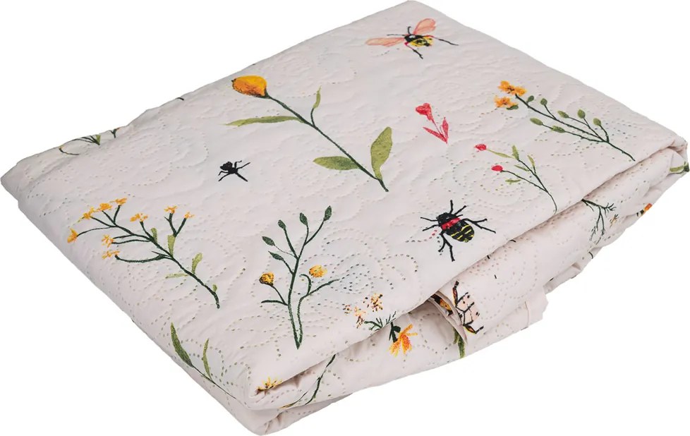 Ágytakaró INSECTA, krém色 Méret: 170 x 210 cm