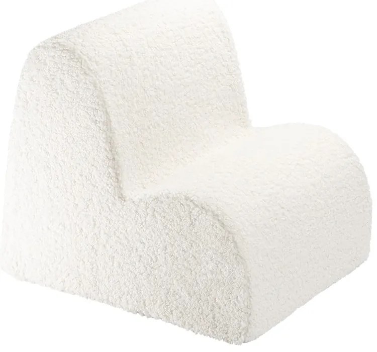Krémszínű buklé gyerek fotel Cloud – Wigiwama