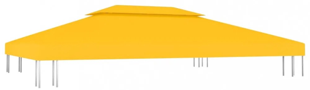 sárga kétszintes pavilon-tetőponyva 310 g/m² 4 x 3 m