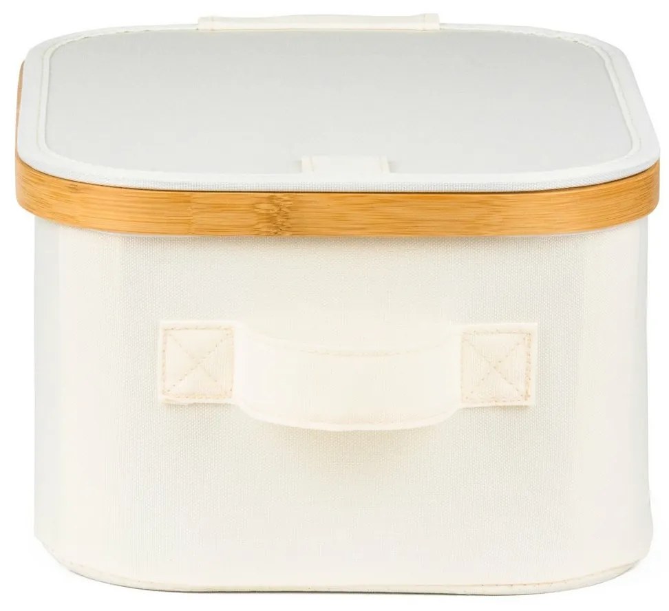 G21 tárolódoboz 24 x 30 x 15 cm, bambusz, fedéllel, bézs