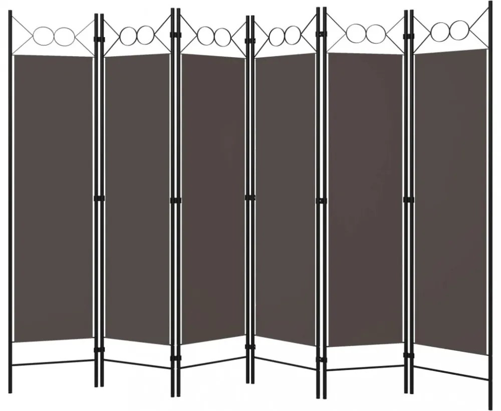 antracitszürke 6 paneles paraván 240 x 180 cm