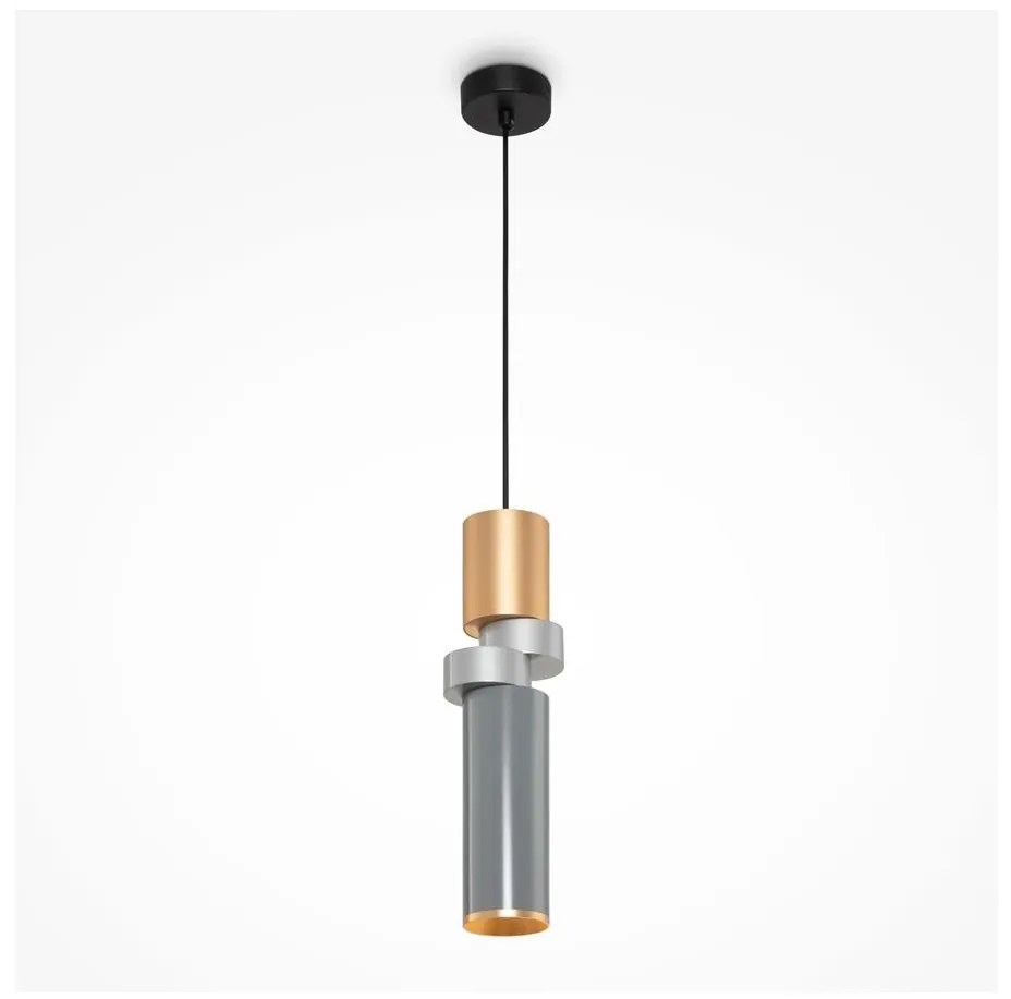 Maytoni MOD303PL-01CFL3 - Csillár zsinóron PALETTE 1xGU10/40W/230V arany/szürke