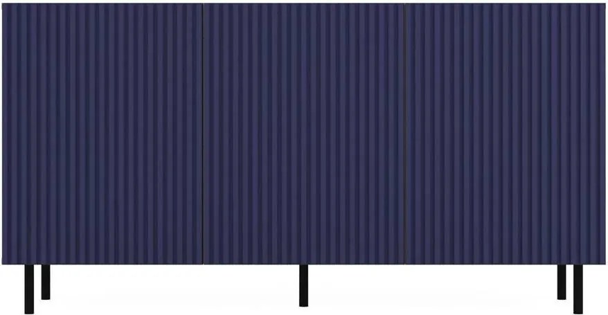 Kama 3 komód (egyenes mintázat), tölgy-kék