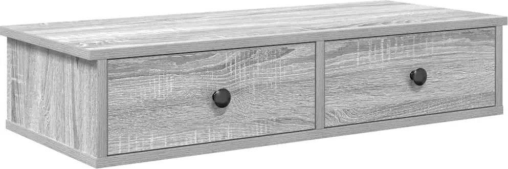 vidaXL Falipolc fiókokkal szürke sonoma 80x31x17 cm műszaki fa