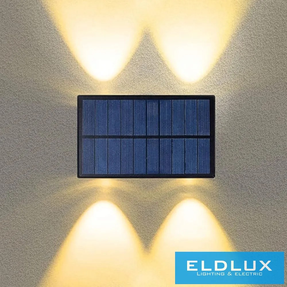UNIVERSO Solar fali lámpa 5V 1w 60lm 3000k IP65 fekete 170x80x73mm