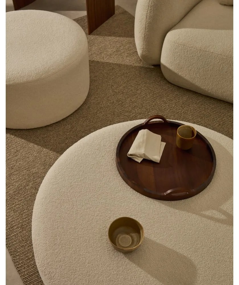 Krémszínű buklé puff Kaeli – Kave Home