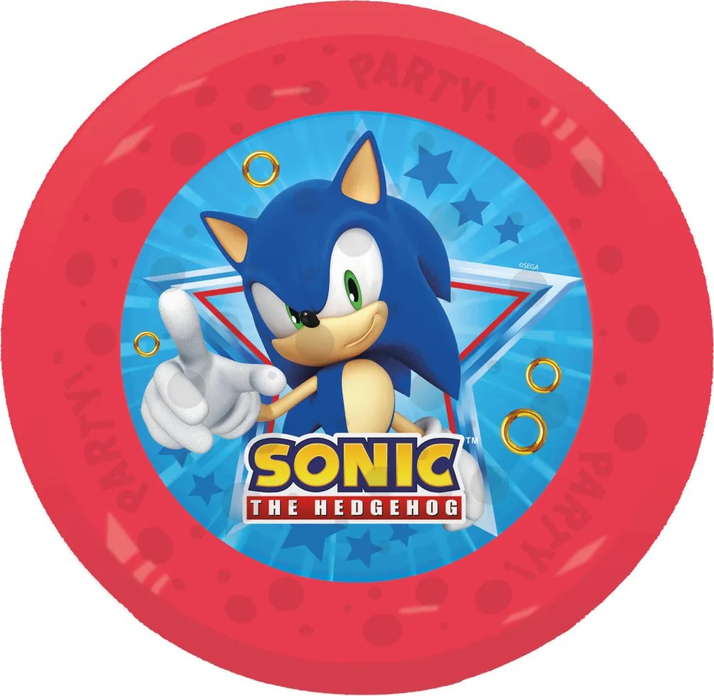 Sonic a sündisznó Sega micro prémium műanyag lapostányér 4 db-os szett 21 cm
