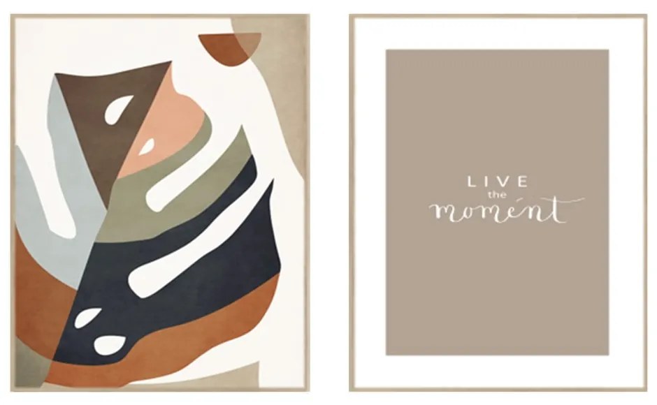 Kép szett 2 db-os 30x40 cm Live the Moment – knor