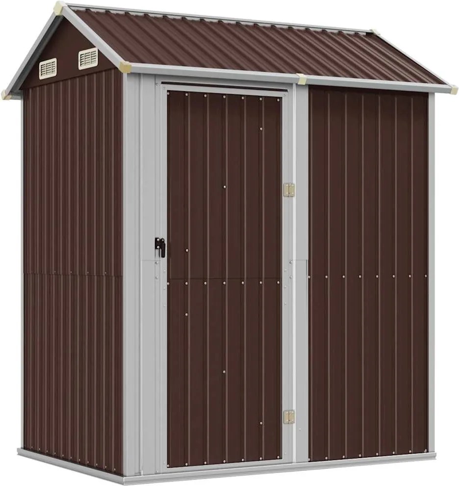 vidaXL barna horganyzott acél kerti fészer 192x152,5x237 cm