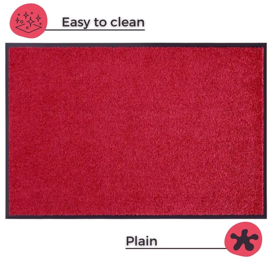 Wash &amp; Clean piros lábtörlő, 39 x 58 cm - Hanse Home