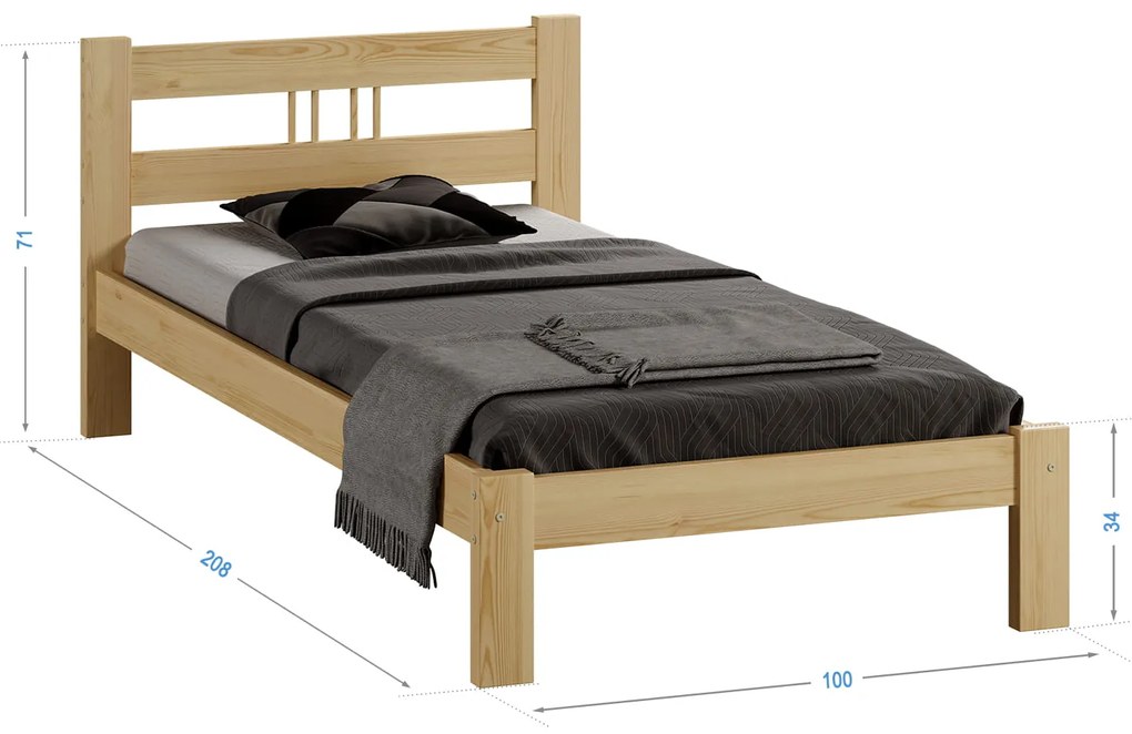 Fenyő ágy 90x200 Virginia fenyő