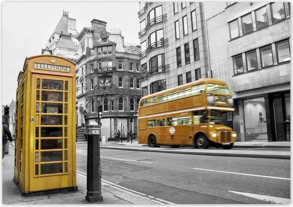 Poszterek 100x70 Sárga londoni busz
