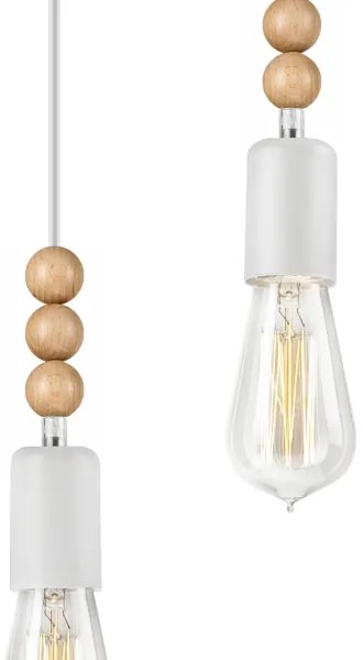 Simon függeszték 2xE27/60W/230V fehér/cseresznye