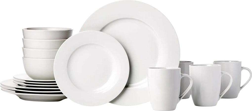 Amazon Basics 16 részes porcelán étkészlet 4 személyes fehér