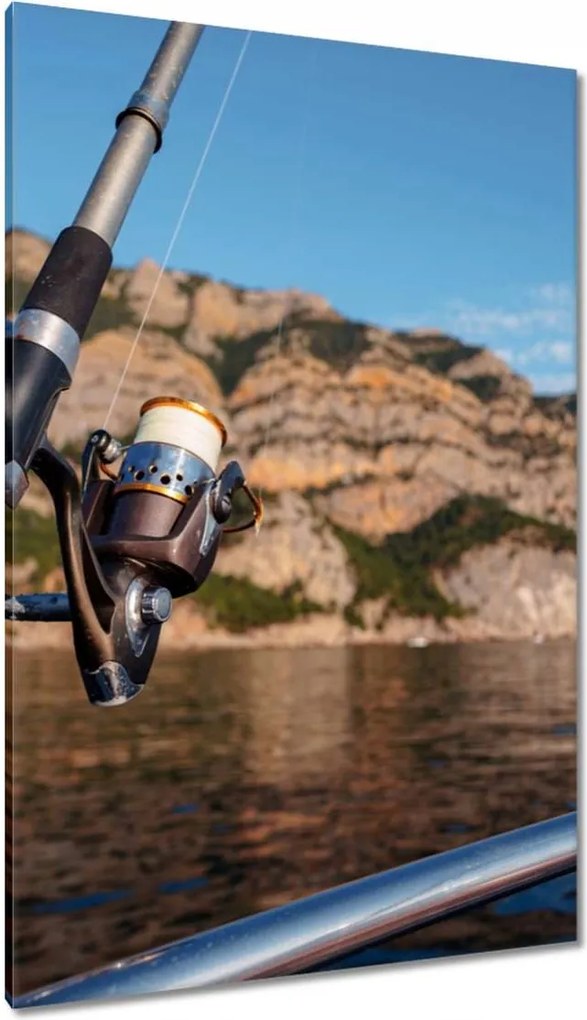 Vászonkép 80x120 Horgászbot vitorlás tenger