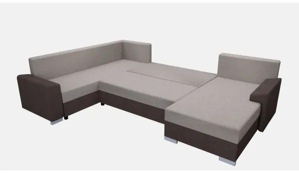 OXFORD barna/taupe kárpitozott, univerzális U-alakú, kihúzható ülőgarnitúra