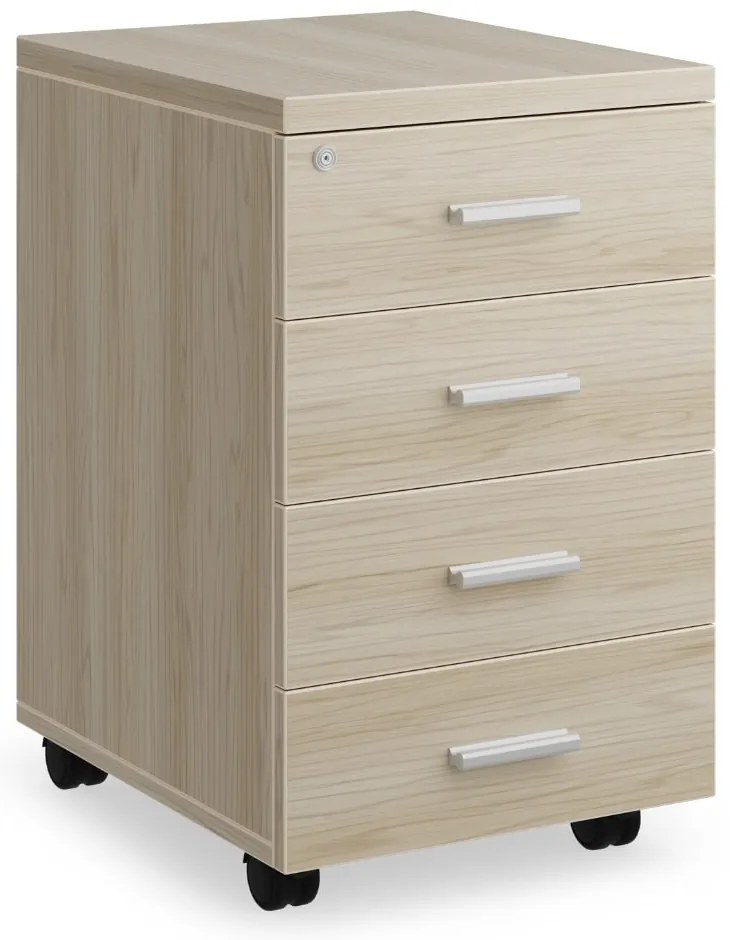 SimpleOffice konténer 40 x 48 cm - 4 fiókos, világos tölgy