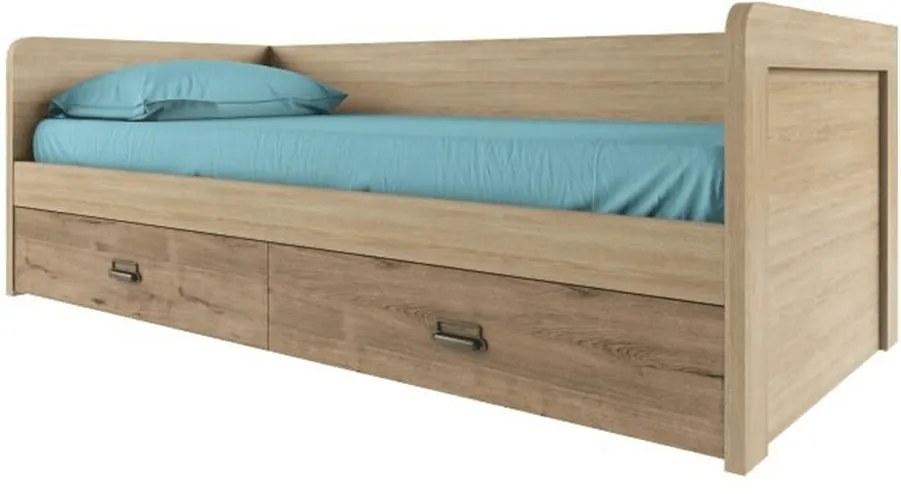 Ágy, madura tölgyfa/wellington, 90x200, DIAZ