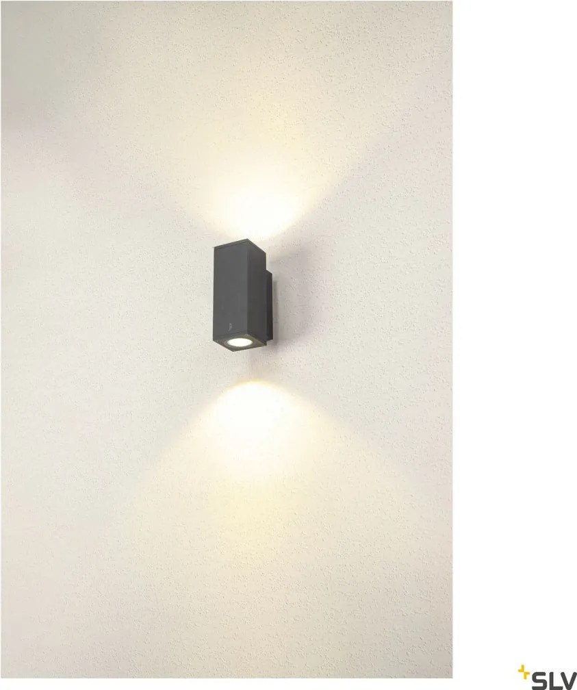 SLV 1003418 ENOLA SQUARE Modern Kültéri Fali Lámpa Antracit, Átlátszó LED IP65