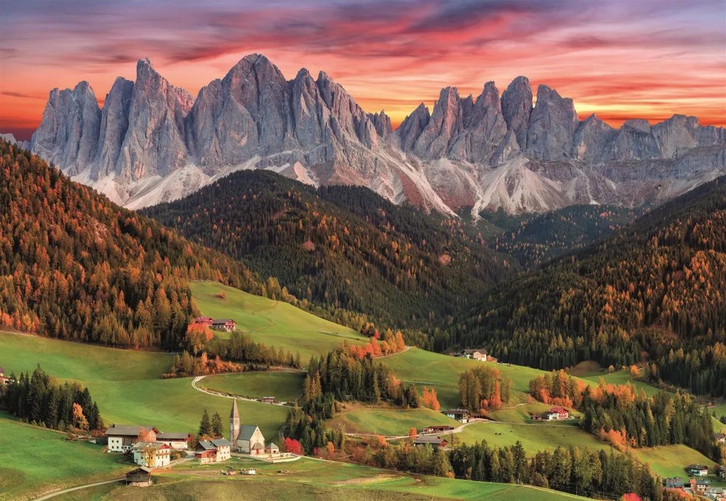 Alpesi völgy Val di Funes 2000 db-os puzzle Clementoni
