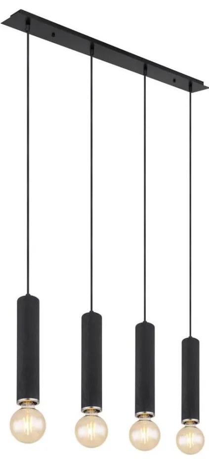 Globo 15499-4H - MARION 4xE27/60W/230V fekete fa függeszték