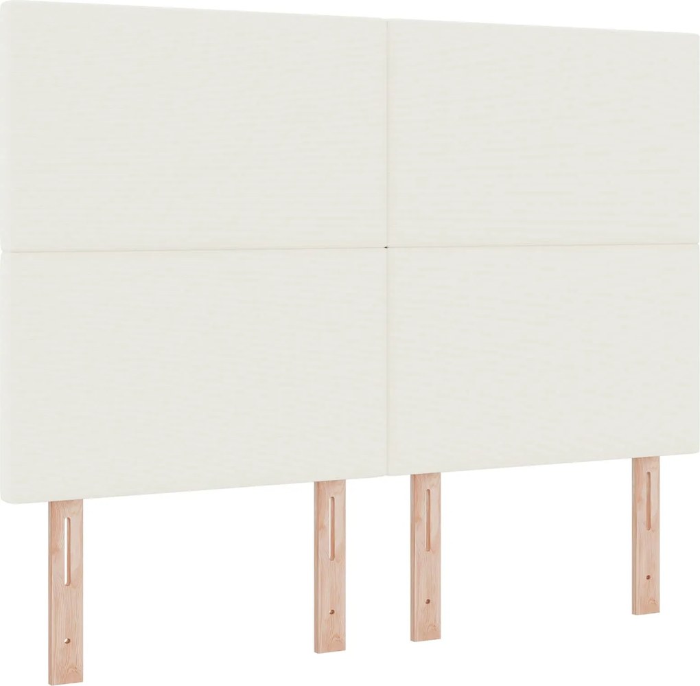 vidaXL LED ágytámla LED -es lámpákkal Krém 160 cm Poliészter