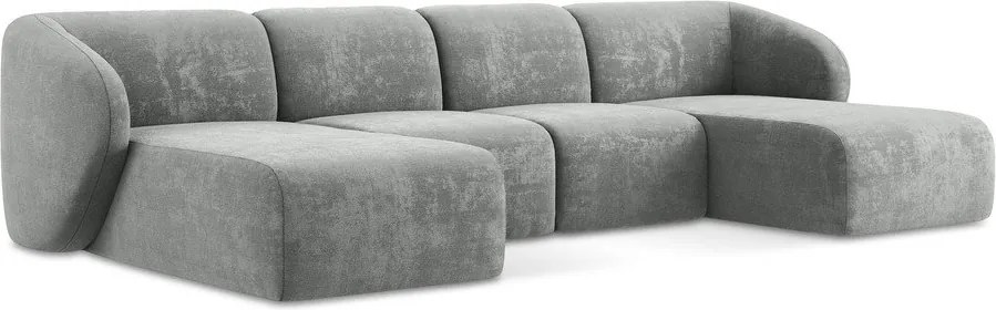 Szürke zsenília sarokkanapé (U alakú) Lani – Makamii