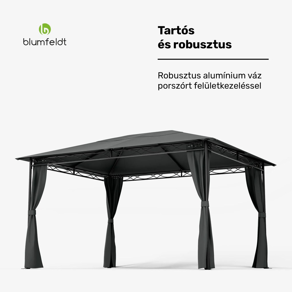 Blumfeldt Mondo 3x4 pavilon fémkerettel és 4 oldalfallal