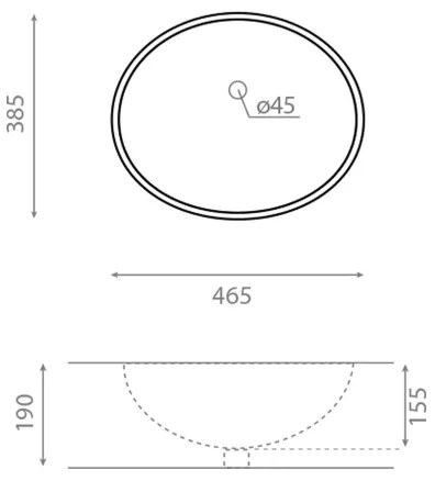 Bathco 0054 - Süllyesztett mosdó MODENA 43,5x38,5 cm porcelán/fehér