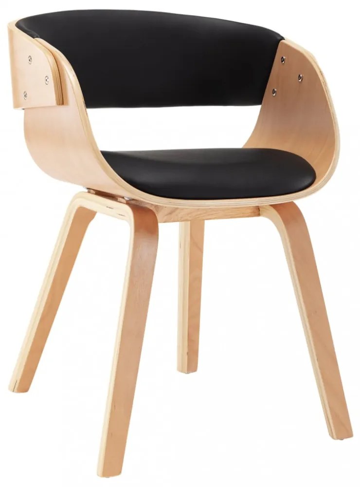 fekete hajlított fa és műbőr étkezőszék