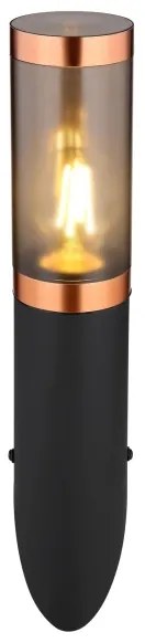 Globo 3157BC - Kültéri fali lámpa BOSTON 1xE27/23W/230V IP44 fekete/réz