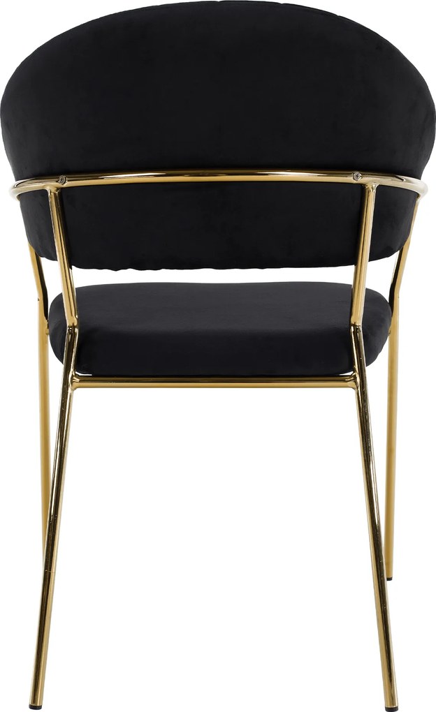 Design étkezőszék, fekete Velvet szövet/gold króm arany, DASMIN TYP 1