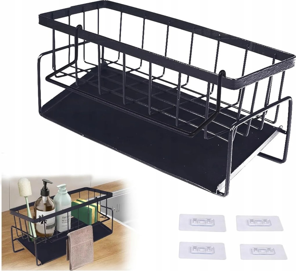 Konyhai Mosogató Rendszerező Szivacs Törlőkendő Tartó Folyadék Csepegtető Kosár