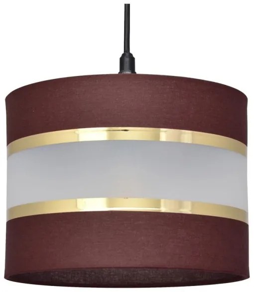 Csillár zsinóron HELEN 1xE27/15W/230V á. 20 cm barna/fekete/arany