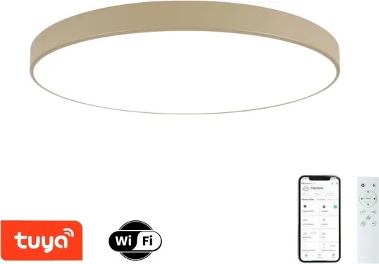 Brilagi-LED Fényerőszabályozható lámpatest POOL SMART LED/128W/230V 100 cm bézs Wi-Fi Tuya + távirányító
