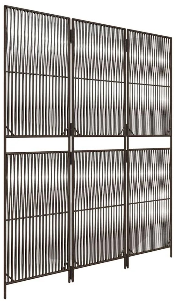 barna 3-paneles polyrattan térelválasztó