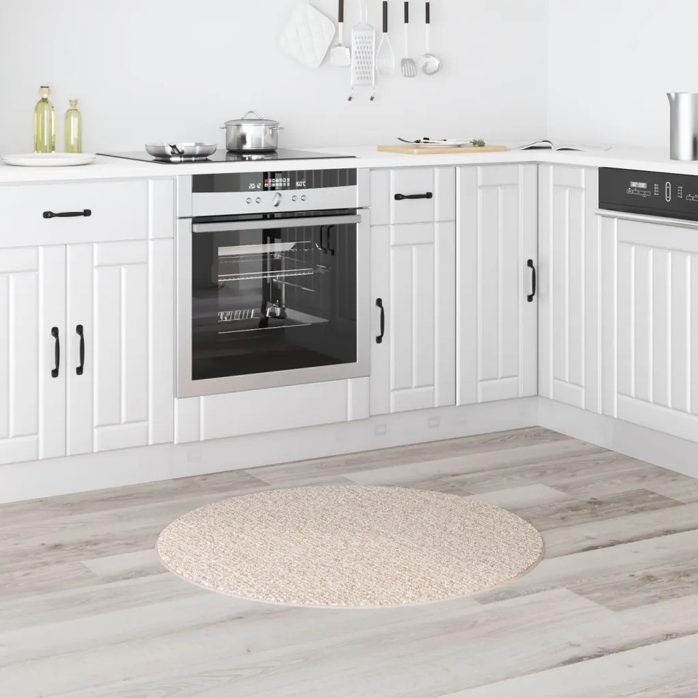 Csúszásgátló Shaggy Szőnyeg Krém 90 x 90 cm PP