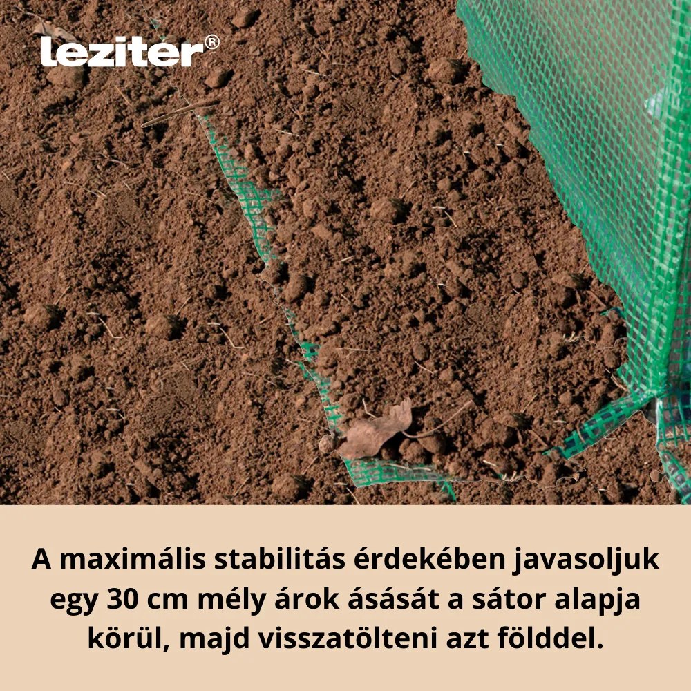 Fóliasátor 200x250x400 cm erősített vázzal+fólia