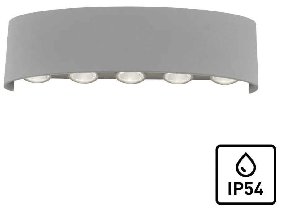 ZUMA LINE 9489-21 CARLO Modern Kültéri Fali Lámpa Ezüst LED IP44
