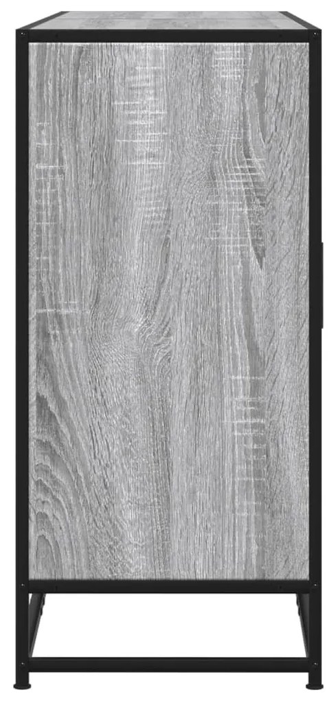 szürke sonoma színű szerelt fa tálalószekrény 134 x 35 x 76 cm