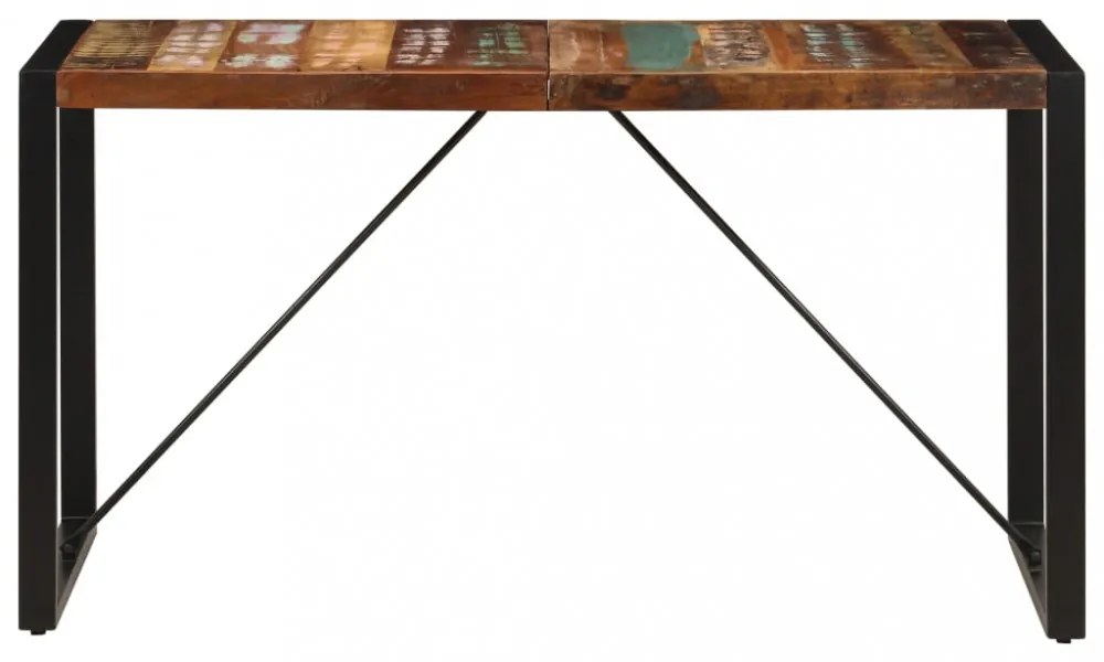 tömör újrahasznosított fa étkezőasztal 140 x 70 x 75 cm