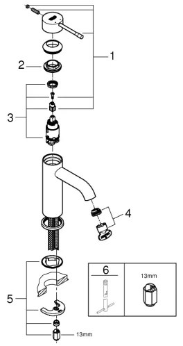 GROHE 23590AL1 - ESSENCE mosdócsaptelep S méret grafit
