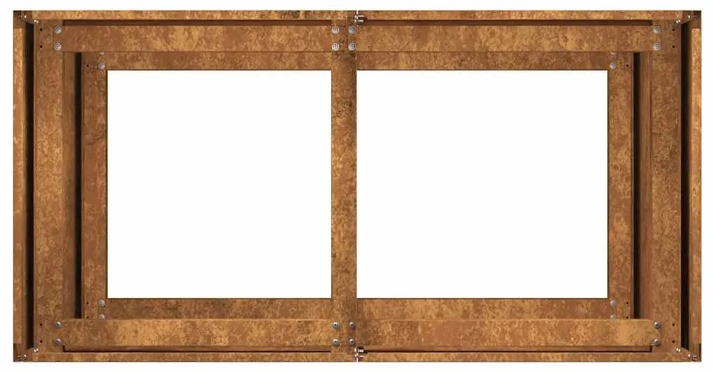 ültető rozsdás 80x40x80 cm időjárásálló acélból