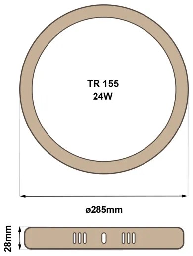 LED Mennyezeti lámpa RING LED/24W/230V 4200K átm. 28,5 cm barna